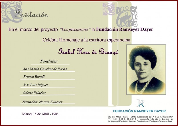 Homenaje a Isabel Heer de Beaugé en FRD