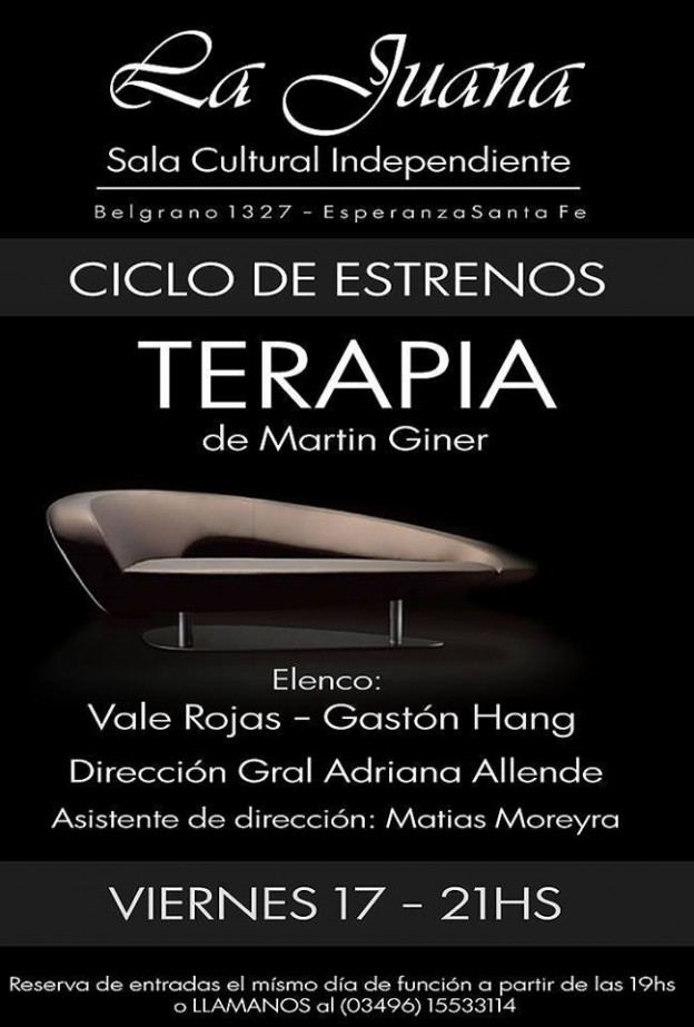 El viernes se presenta  “En terapia” en “La Juana”