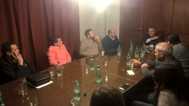 Fascendini con el Ministro Jorge Álvarez y mandatarios del departamento Caseros