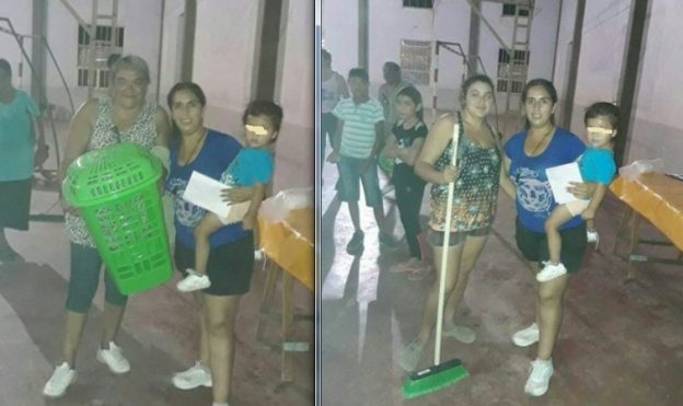 Un intendente regaló escobas y tachos por el Día de la Mujer