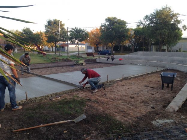 Franck: avanza la construcción del anfiteatro en la plaza de las culturas.
