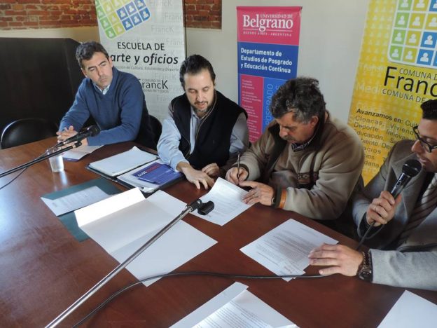 La Comuna de Franck firmó un  convenio con la Universidad de Belgrano