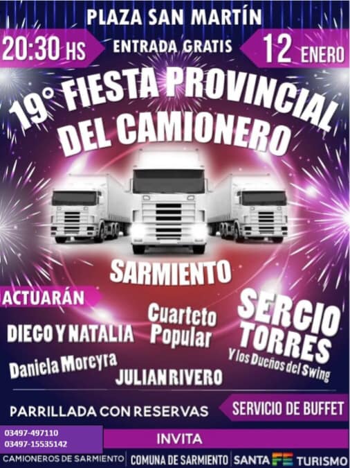 Ya se palpita la “19* FIESTA PROVINCIAL DEL CAMIONERO”