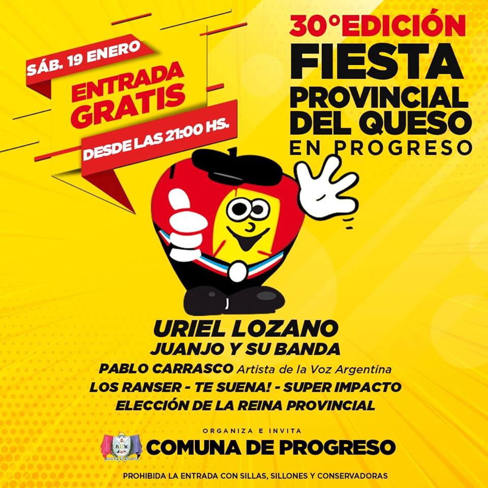 Mañana se Realiza la Fiesta Provincial del Queso en Progreso