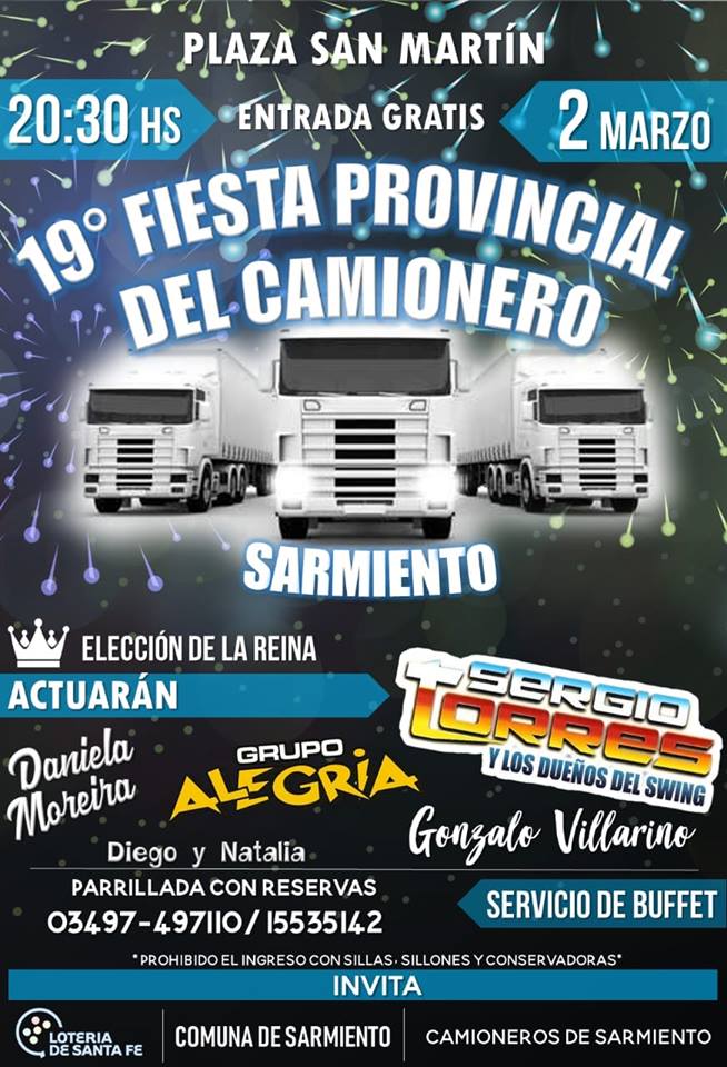 Faltan días para la Fiesta Provincial del Camionero en Sarmiento
