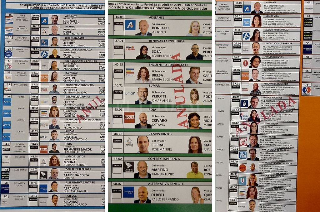 Así es la boleta única para las elecciones en Santa Fe