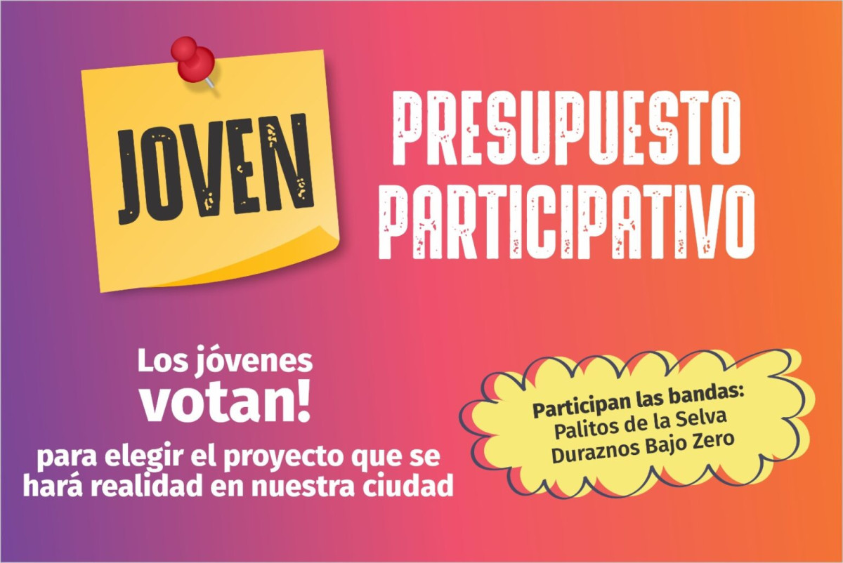 Presupuesto Participativo Joven: este viernes se votarán los proyectos